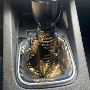 Black & Gold Plaid Shift Boot custom made
